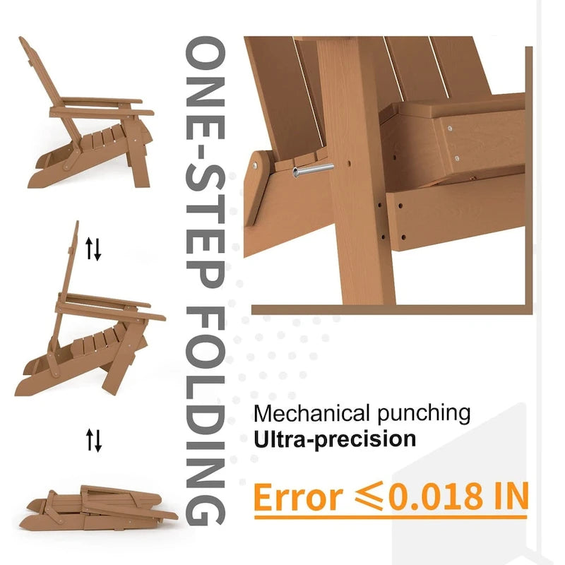 Sedia pieghevole Adirondack resistente alle intemperie per esterni, giardino, patio di WINSOON