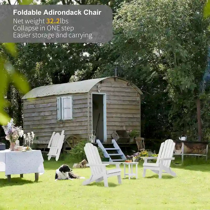 Sedia pieghevole Adirondack resistente alle intemperie per esterni, giardino, patio di WINSOON