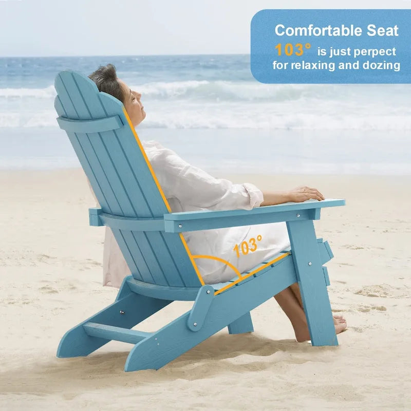 Sedia pieghevole Adirondack resistente alle intemperie per esterni, giardino, patio di WINSOON