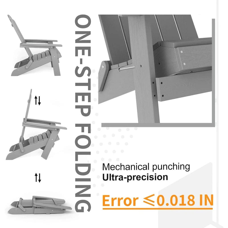 Sedia pieghevole Adirondack resistente alle intemperie per esterni, giardino, patio di WINSOON