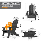 Sedia pieghevole Adirondack resistente alle intemperie per esterni, giardino, patio di WINSOON
