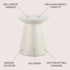 Brady 18 Table d'appoint/Pied de lampe moderne minimaliste, par JONATHAN Y