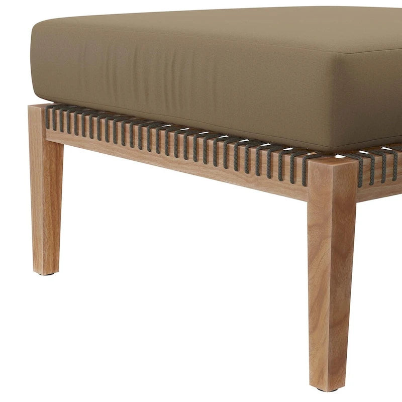Divano componibile a 4 pezzi in legno di teak per esterni Clearwater