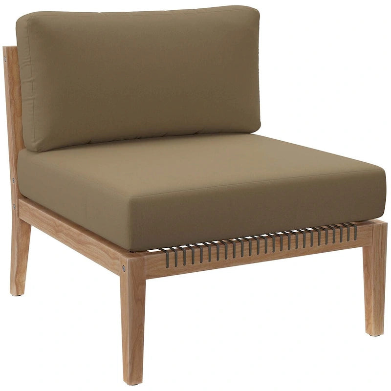 Divano componibile a 4 pezzi in legno di teak per esterni Clearwater