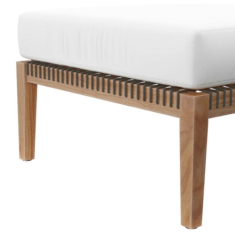 Divano componibile a 4 pezzi in legno di teak per esterni Clearwater