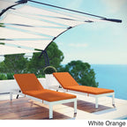 Ensemble de 2 chaises longues de patio extérieures en aluminium Shore avec coussins
