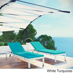 Ensemble de 2 chaises longues de patio extérieures en aluminium Shore avec coussins