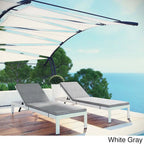 Ensemble de 2 chaises longues de patio extérieures en aluminium Shore avec coussins