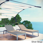 Ensemble de 2 chaises longues de patio extérieures en aluminium Shore avec coussins