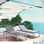Ensemble de 2 chaises longues de patio extérieures en aluminium Shore avec coussins