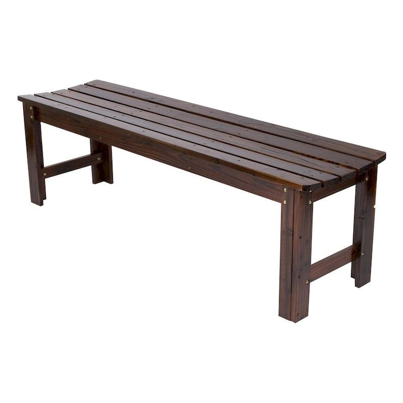 Shine Company 5FT Backless Garden Bench, Cedar Wood, HYDRO-TEX Finish