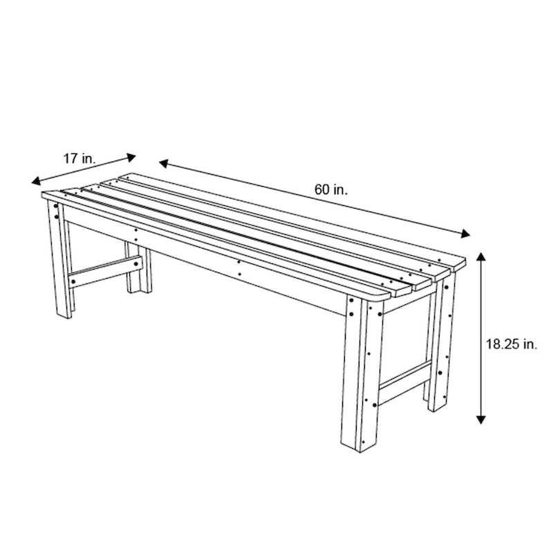 Banc de jardin sans dossier 5 pieds Shine Company, Bois de cèdre, finition HYDRO-TEX