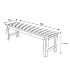 Banc de jardin sans dossier 5 pieds Shine Company, Bois de cèdre, finition HYDRO-TEX