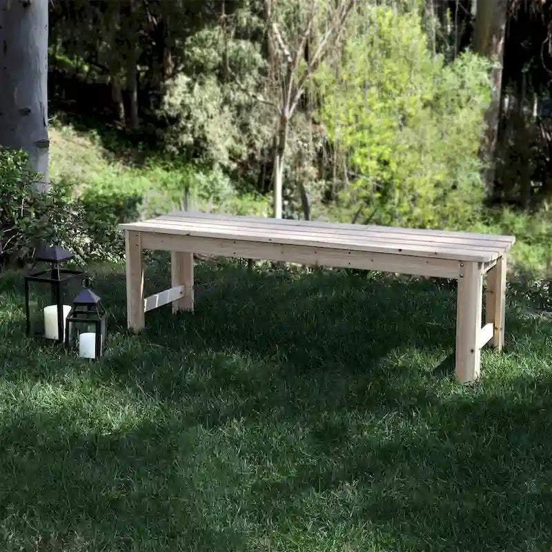 Banc de jardin sans dossier 5 pieds Shine Company, Bois de cèdre, finition HYDRO-TEX
