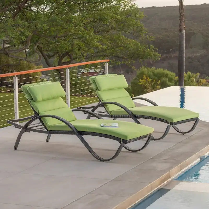 Set di 2 sedie a sdraio da esterno in alluminio Deco 2 per patio
