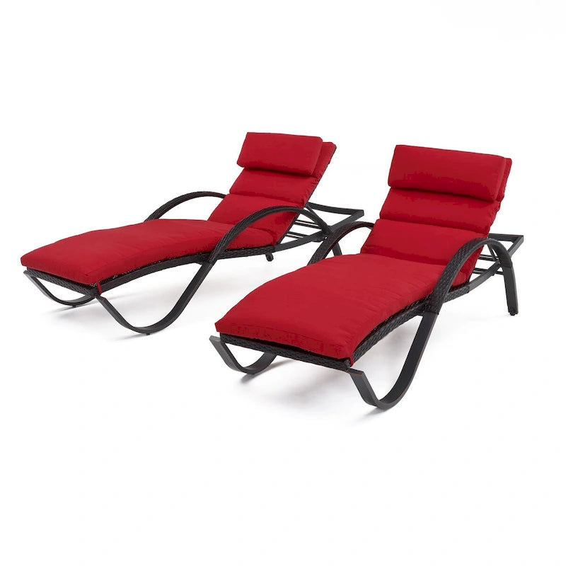 Set di 2 sedie a sdraio da esterno in alluminio Deco 2 per patio