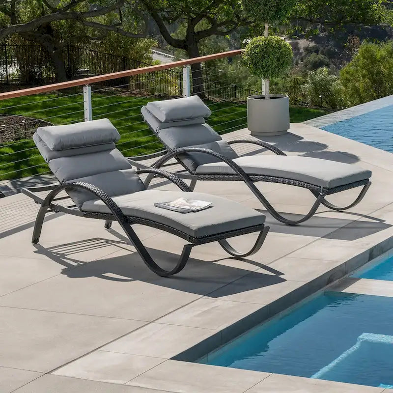 Set di 2 sedie a sdraio da esterno in alluminio Deco 2 per patio