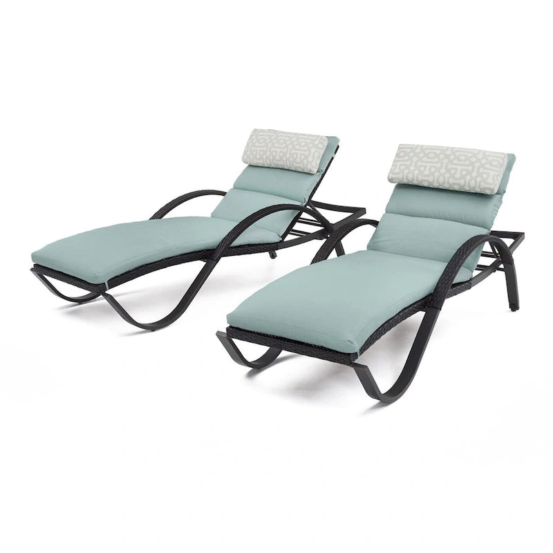 Set di 2 sedie a sdraio da esterno in alluminio Deco 2 per patio
