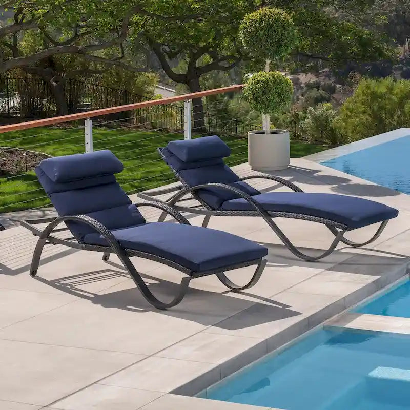 Set di 2 sedie a sdraio da esterno in alluminio Deco 2 per patio