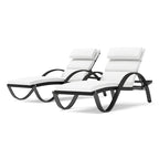 Set di 2 sedie a sdraio da esterno in alluminio Deco 2 per patio