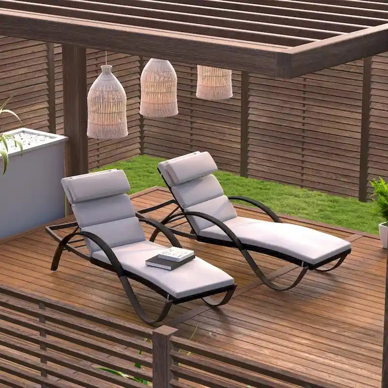 Set di 2 sedie a sdraio da esterno in alluminio Deco 2 per patio