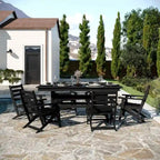 Tavolo commerciale Adirondack per tutte le stagioni e 6 sedie con portabicchieri