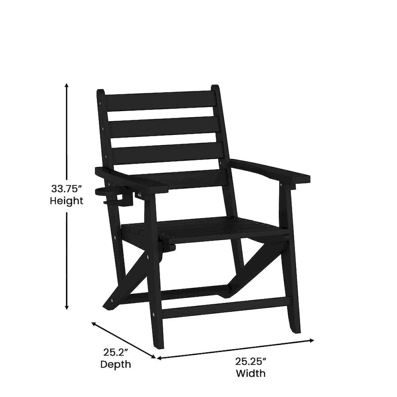 Tavolo commerciale Adirondack per tutte le stagioni e 6 sedie con portabicchieri