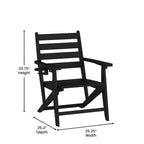 Tavolo commerciale Adirondack per tutte le stagioni e 6 sedie con portabicchieri