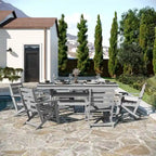 Tavolo commerciale Adirondack per tutte le stagioni e 6 sedie con portabicchieri