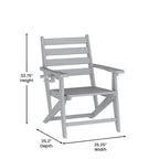 Tavolo commerciale Adirondack per tutte le stagioni e 6 sedie con portabicchieri