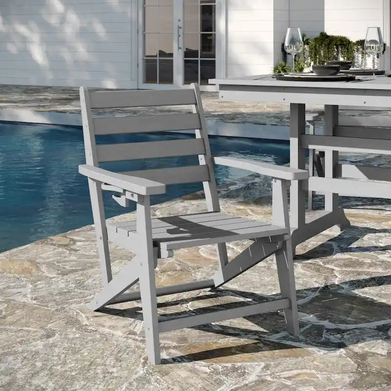Tavolo commerciale Adirondack per tutte le stagioni e 6 sedie con portabicchieri