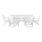 Tavolo commerciale Adirondack per tutte le stagioni e 6 sedie con portabicchieri