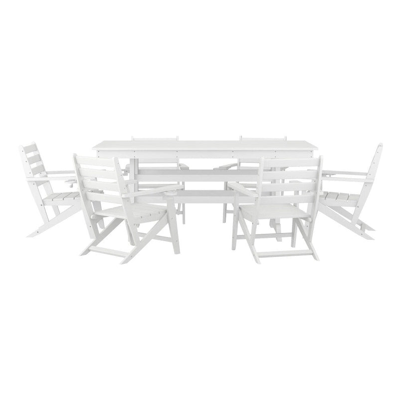 Tavolo commerciale Adirondack per tutte le stagioni e 6 sedie con portabicchieri