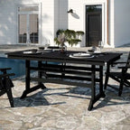 Tavolo commerciale Adirondack per tutte le stagioni e 6 sedie con portabicchieri