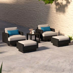 Portofino Comfort 5 Piece Sunbrella Outdoor Patio Motion Seating Set