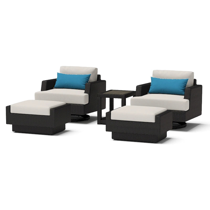 Set da Esterno Portofino Comfort Sunbrella 5 Pezzi con Poltrone Girevoli