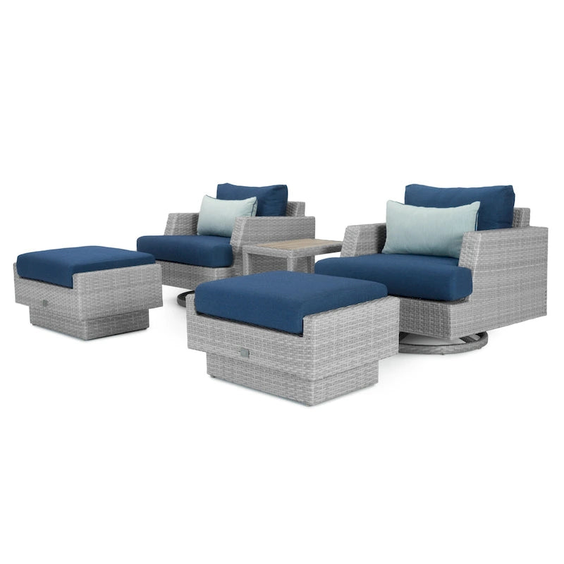 Set da Esterno Portofino Comfort Sunbrella 5 Pezzi con Poltrone Girevoli