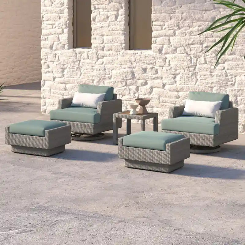 Set da Esterno Portofino Comfort Sunbrella 5 Pezzi con Poltrone Girevoli