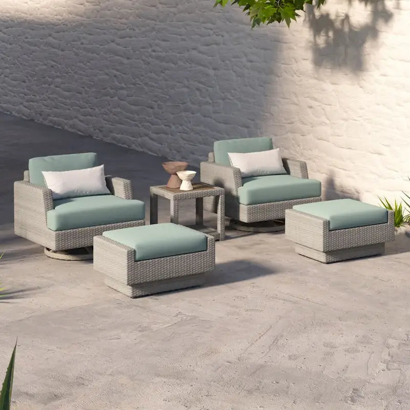 Set da Esterno Portofino Comfort Sunbrella 5 Pezzi con Poltrone Girevoli
