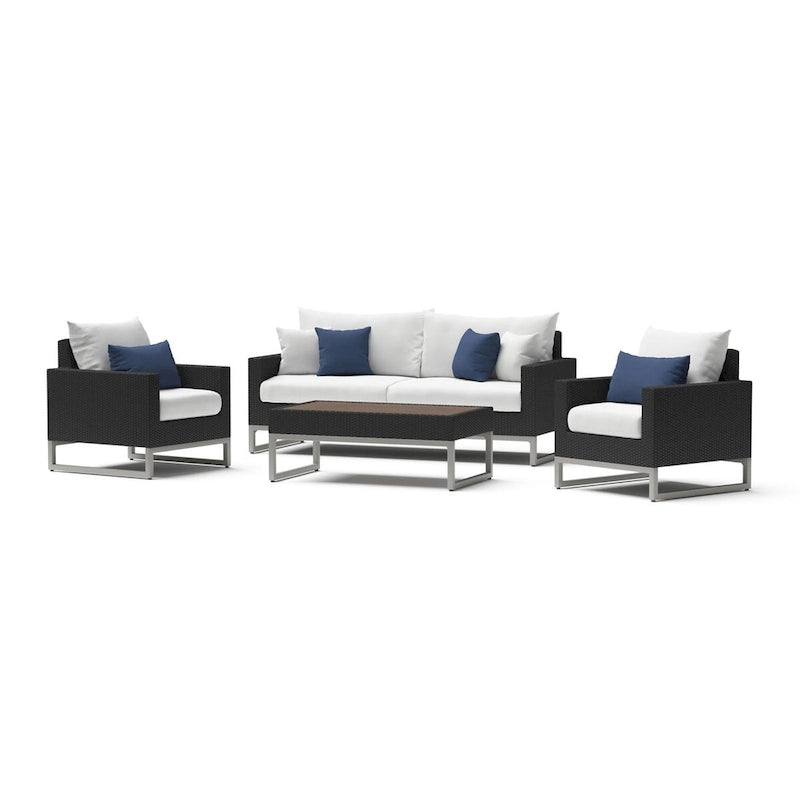 Set da salotto da esterno a 4 pezzi Milo Espresso Sunbrella