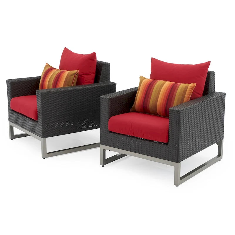 Set da salotto da esterno a 4 pezzi Milo Espresso Sunbrella