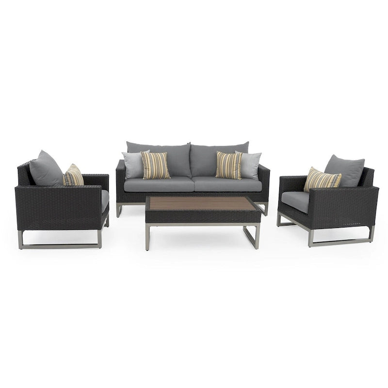 Set da salotto da esterno a 4 pezzi Milo Espresso Sunbrella