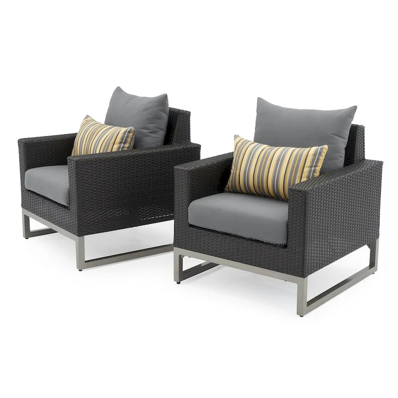 Set da salotto da esterno a 4 pezzi Milo Espresso Sunbrella