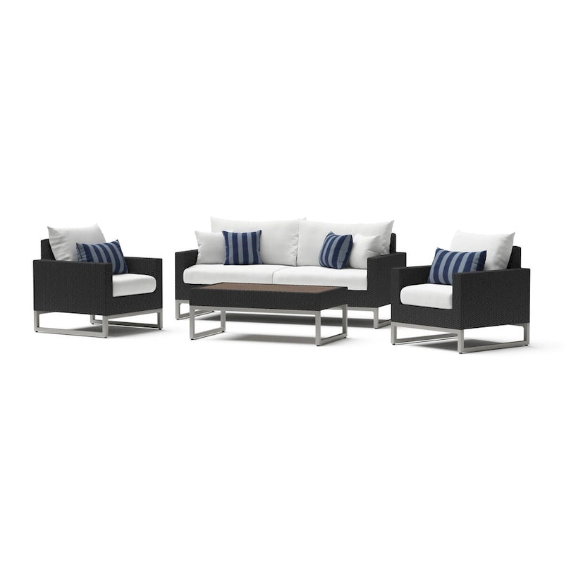Set da salotto da esterno a 4 pezzi Milo Espresso Sunbrella