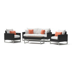 Set da salotto da esterno a 4 pezzi Milo Espresso Sunbrella