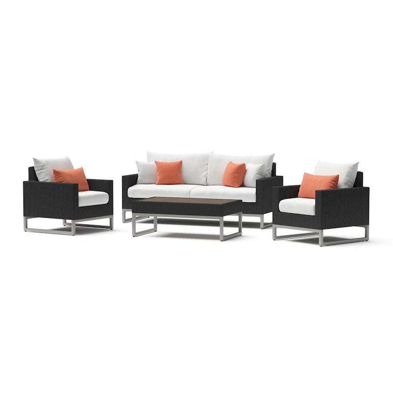 Set da salotto da esterno a 4 pezzi Milo Espresso Sunbrella