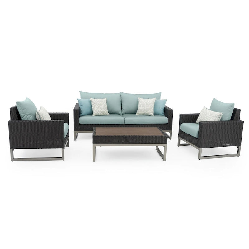 Set da salotto da esterno a 4 pezzi Milo Espresso Sunbrella