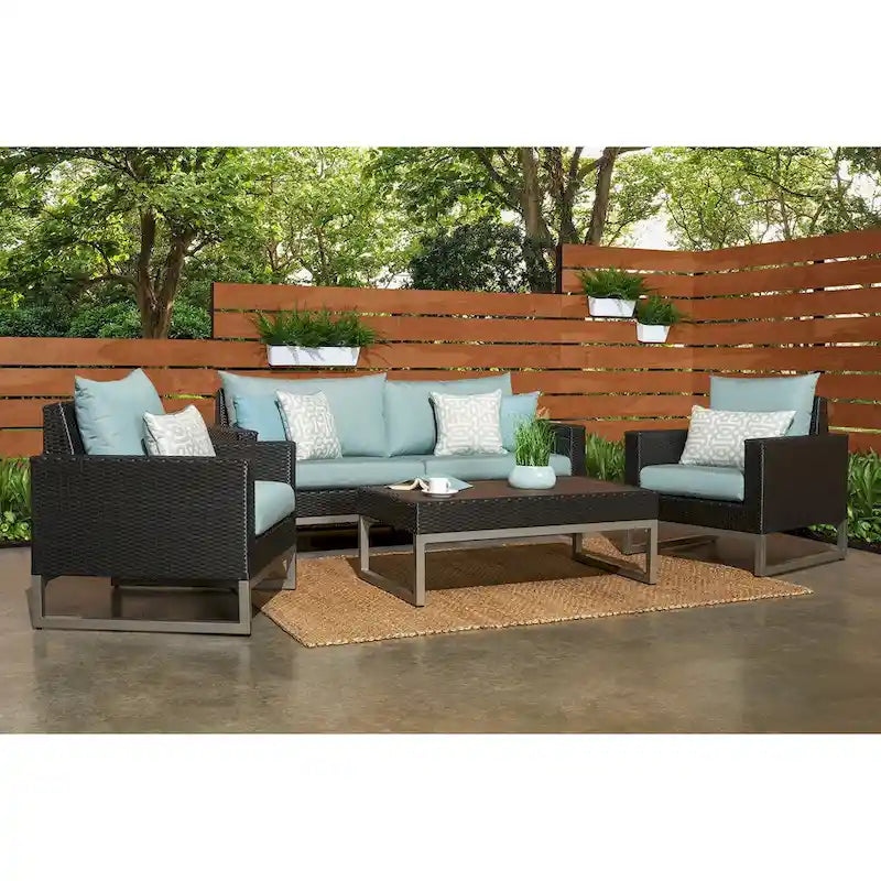 Set da salotto da esterno a 4 pezzi Milo Espresso Sunbrella