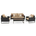 Set da salotto da esterno a 4 pezzi Milo Espresso Sunbrella