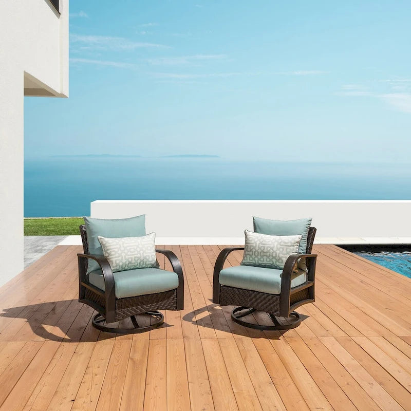 Poltrone da esterni Barcelo in Sunbrella con movimento, set da 2 pezzi